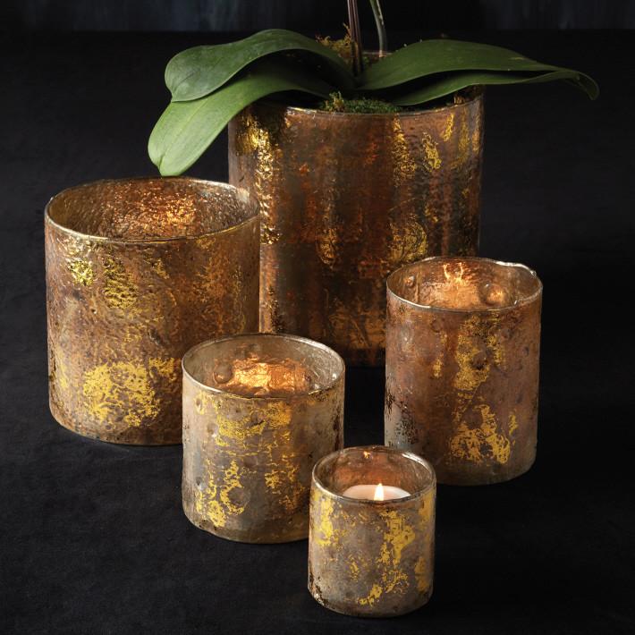 Tozai Home Gilt S/5 Candleholders/Vases