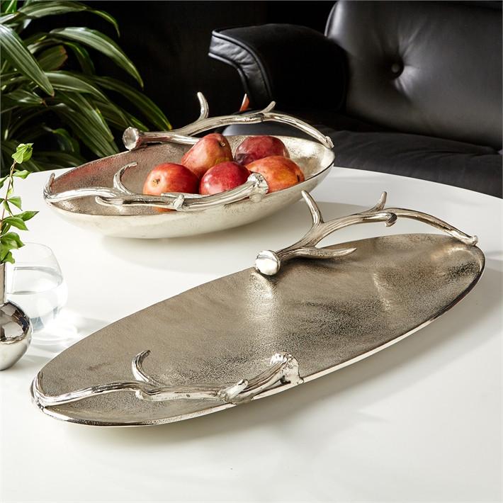 Tozai Home Silver Antler Trays