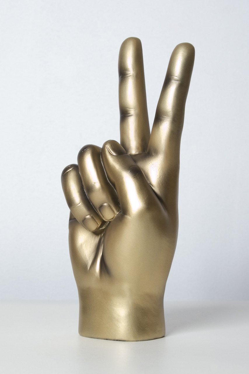 Interior Illusions Peace Sign Tabletop Gold