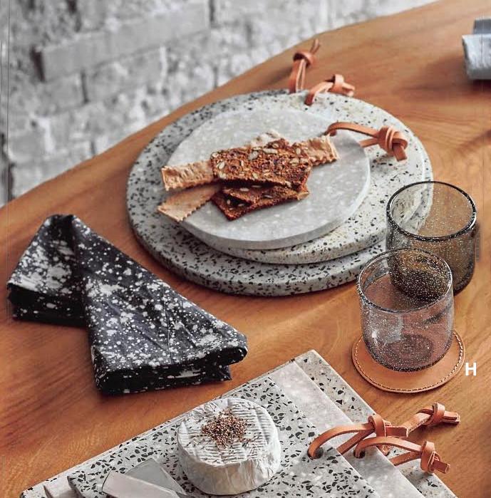 Roost Geometric Leather Coaster - Set Of 12