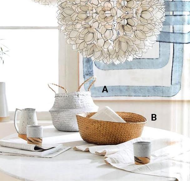 Roost Metaliic Seagrass Convertible Baskets - 3Pcs/Set Of 2