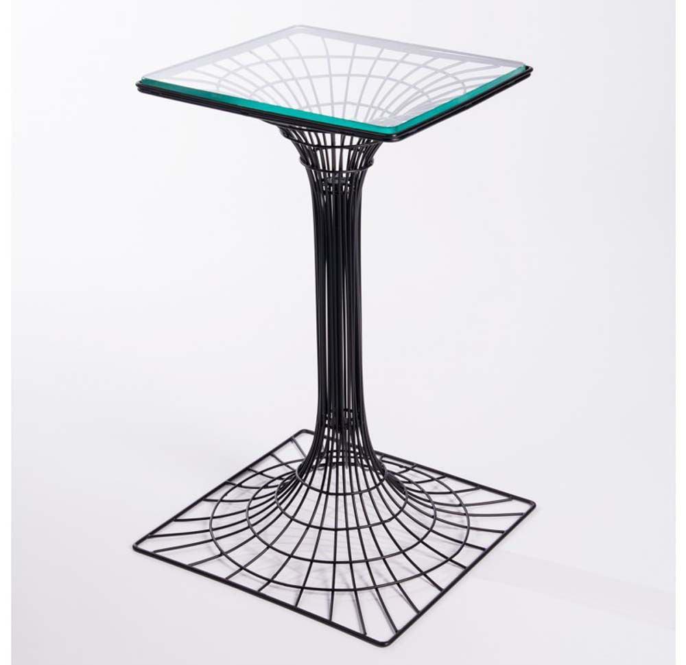 Gold Leaf Design Group Vortex Accent Table With Glass Top