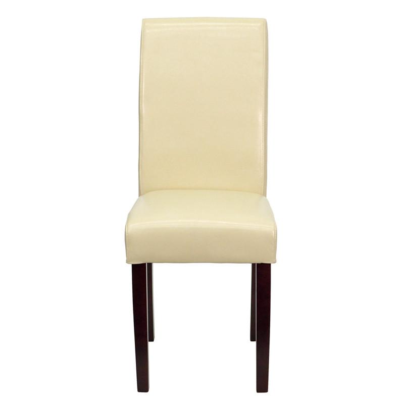 Flash Furniture Ivory Leather Upholstered Parsons Chair