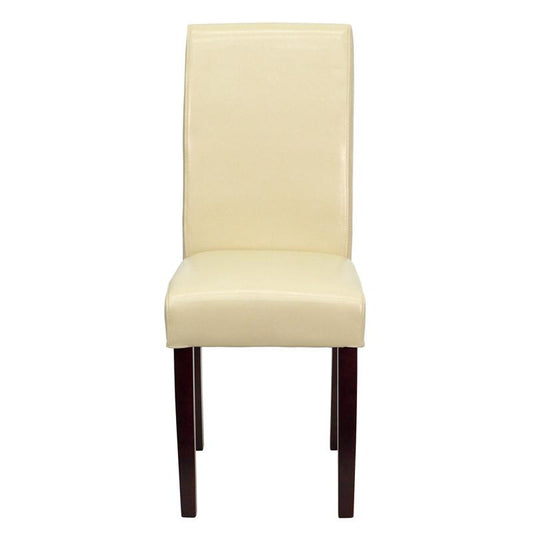 Flash Furniture Ivory Leather Upholstered Parsons Chair