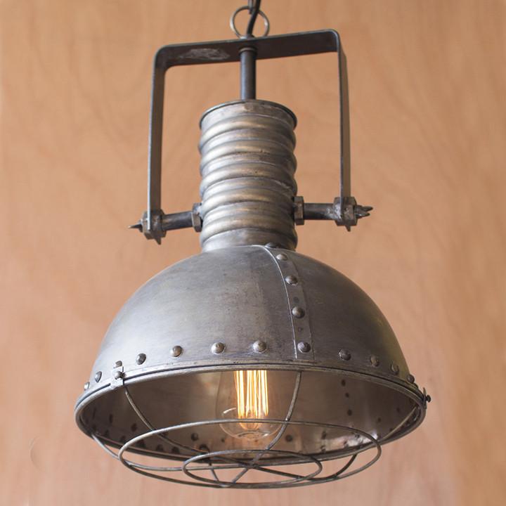 Kalalou Large Metal Pendant With Cage