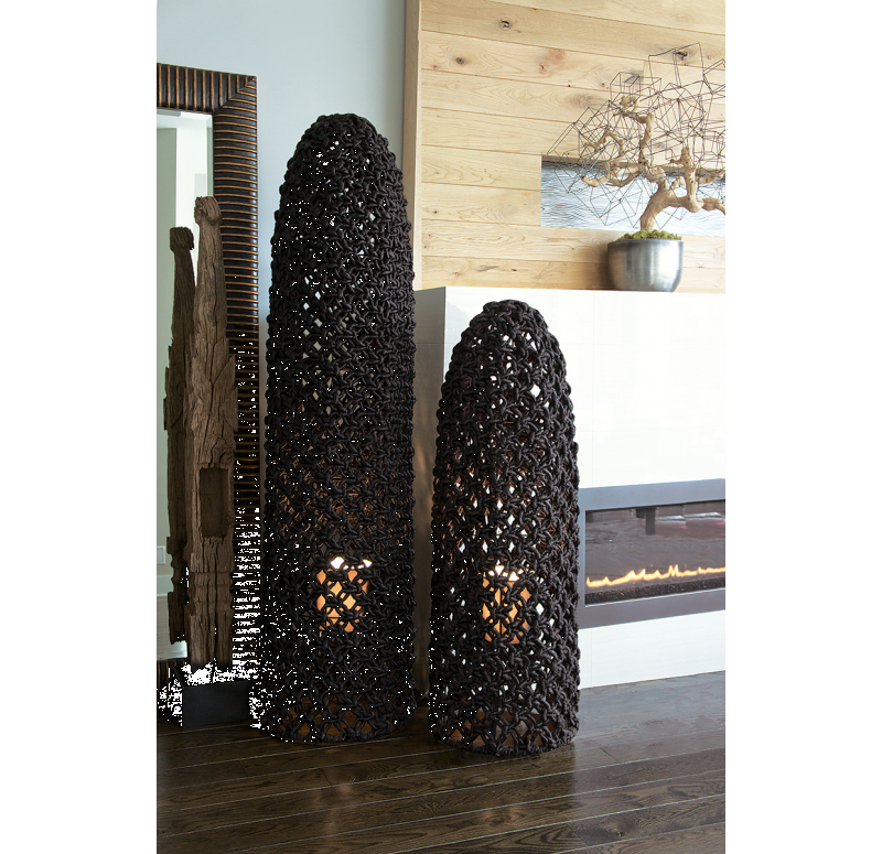 Gold Leaf Design Group Floor Light - Macrame Black