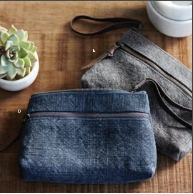 Roost Washed Linen Clutch Bags - Set/3