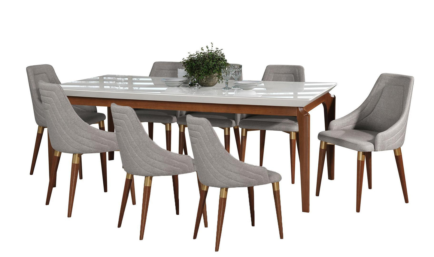Manhattan Comfort 9-Piece Payson 82.67" and Utopia 2.0 Dining Set with 8 Dining Chairs