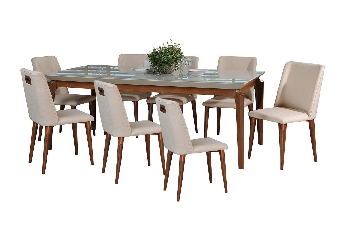 Manhattan Comfort 9-Piece Payson 82.67" and Tampa Dining Set with 8 Dining Chairs