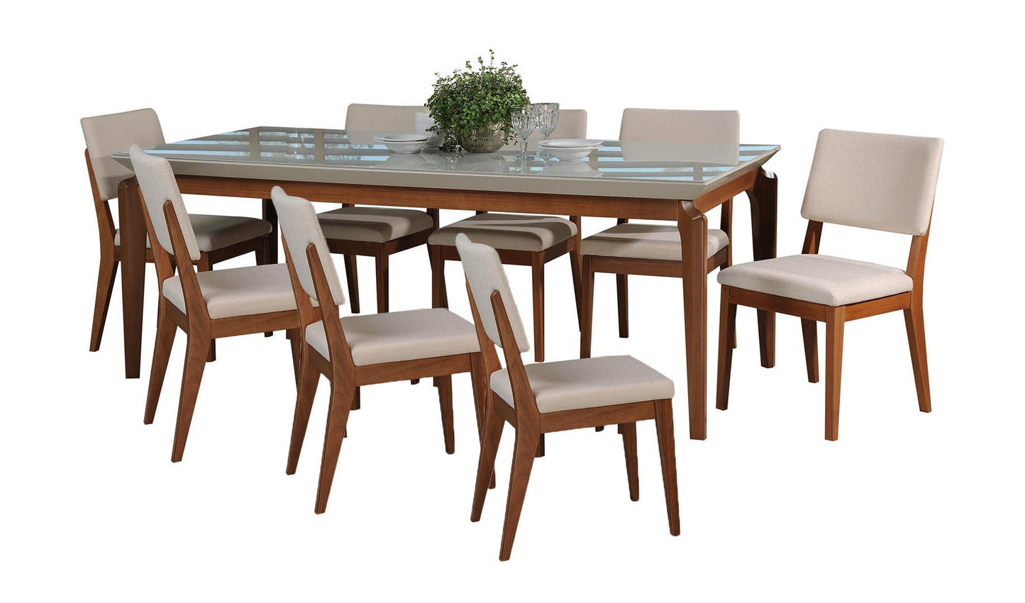 Manhattan Comfort 9-Piece Payson 82.67" and Dover Dining Set with 8 Dining Chairs