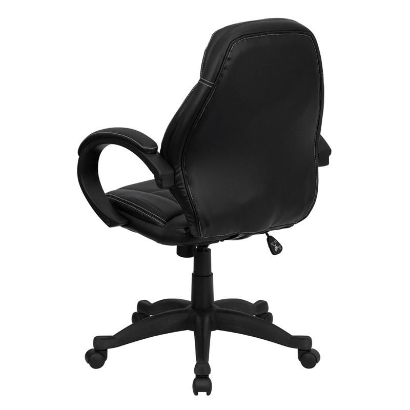 Flash Furniture Mid-Back Black Leather Contemporary Executive Swivel Office Chair