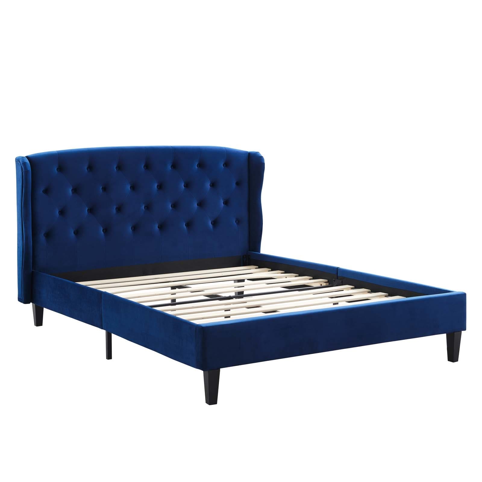 Modway Penelope Tufted Wingback Queen Performance Velvet Platform Bed | Beds | Modishstore-11