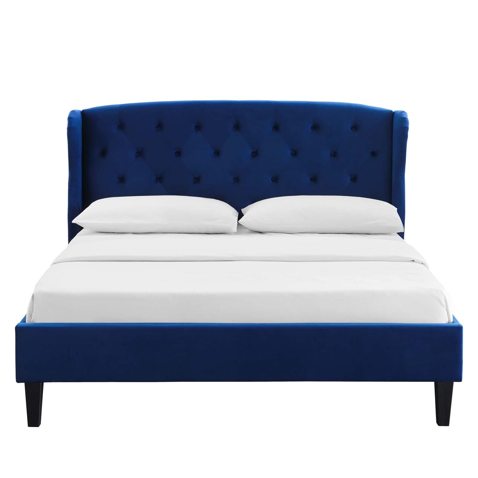Modway Penelope Tufted Wingback Queen Performance Velvet Platform Bed | Beds | Modishstore-13