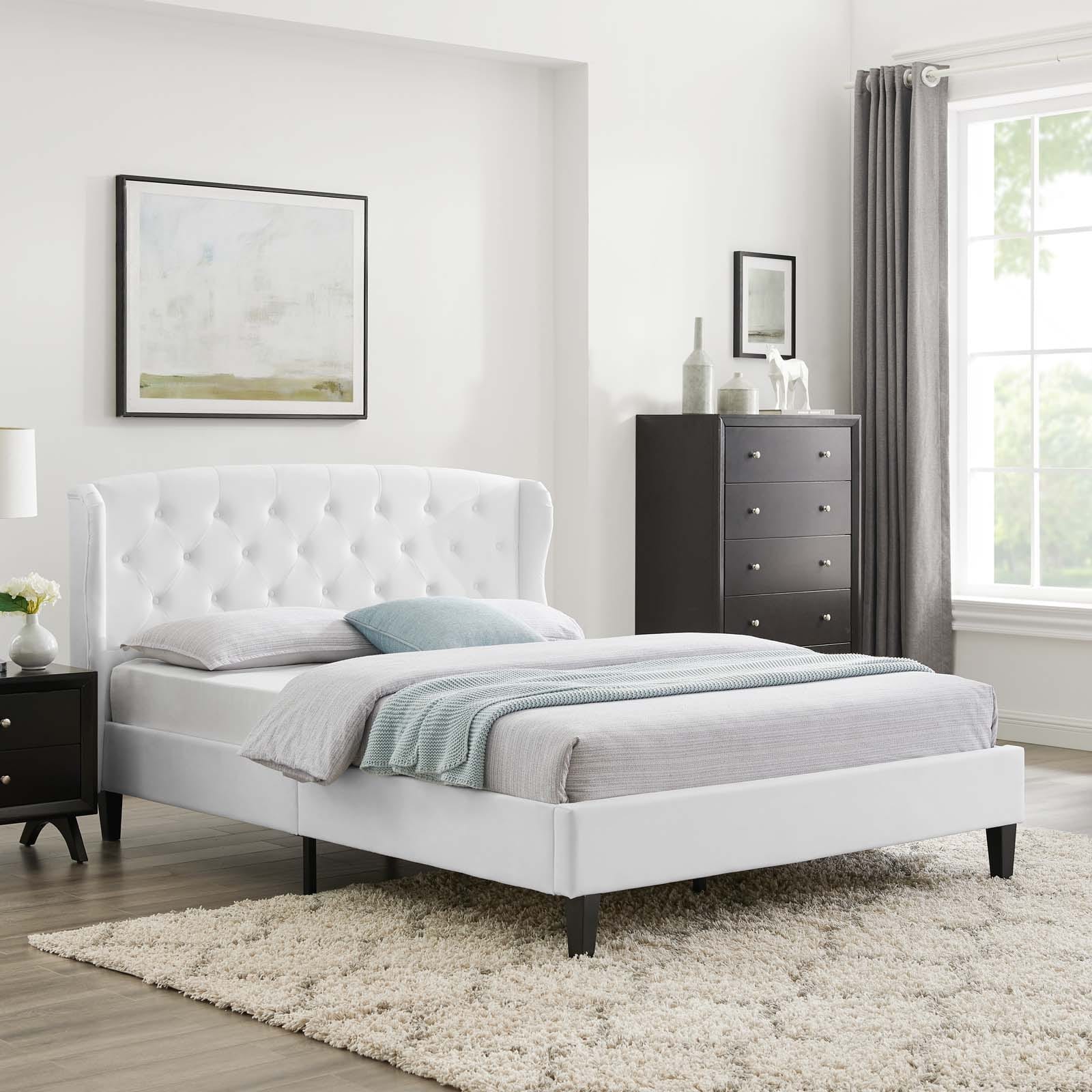 Modway Penelope Tufted Wingback Queen Performance Velvet Platform Bed | Beds | Modishstore-20