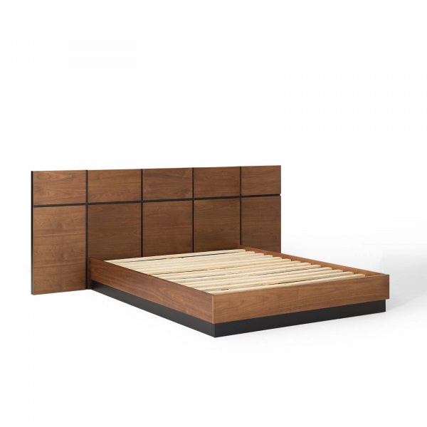 Modway Caima 3 Piece Queen Bedroom Set in Walnut | Bedroom Sets | 