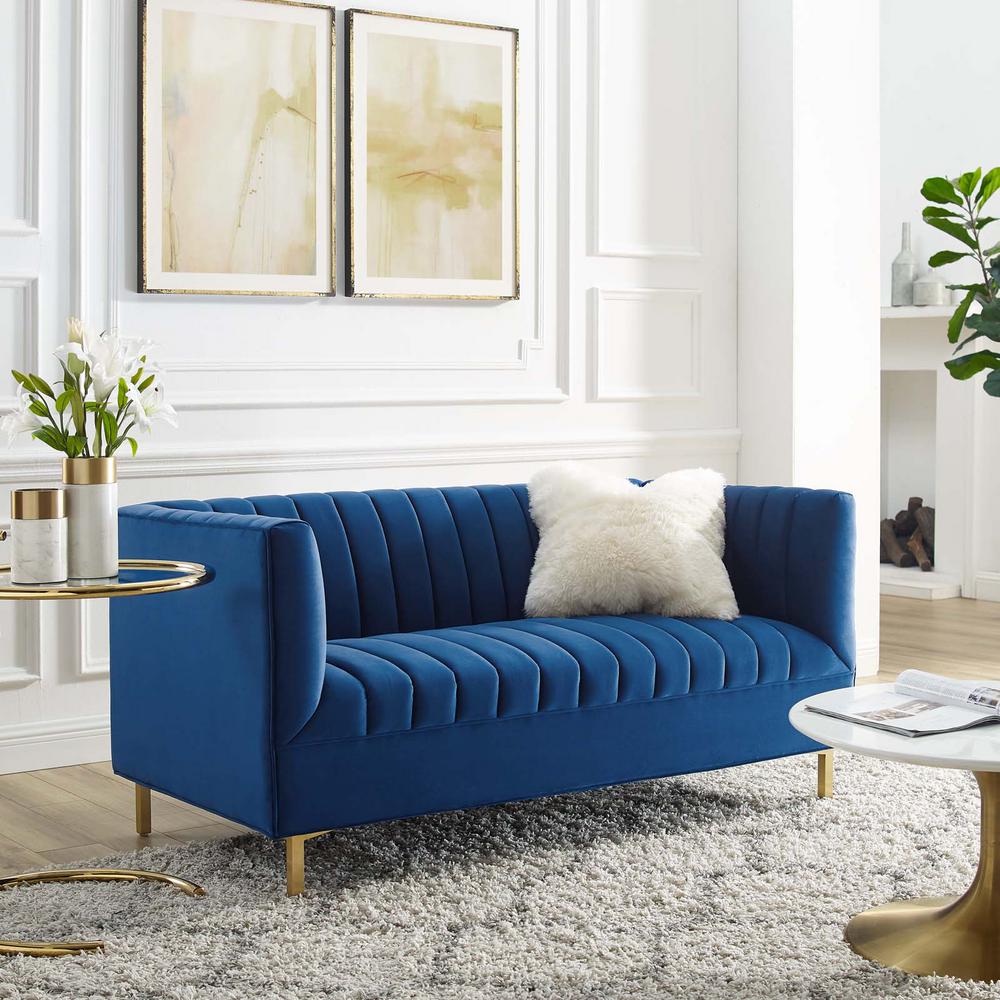 Modway Shift Channel Tufted Performance Velvet Loveseat | Loveseats | Modishstore-14