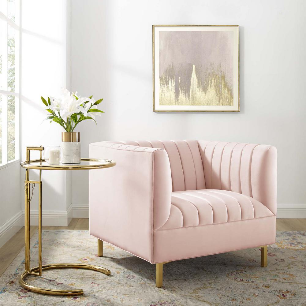 Modway Shift Channel Tufted Performance Velvet Armchair | Armchairs | Modishstore-21