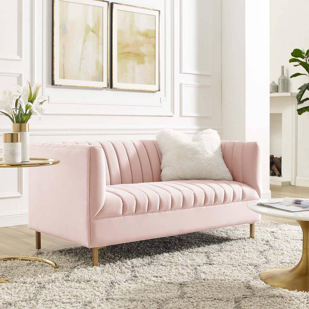 Modway Shift Channel Tufted Performance Velvet Loveseat | Loveseats | Modishstore-20