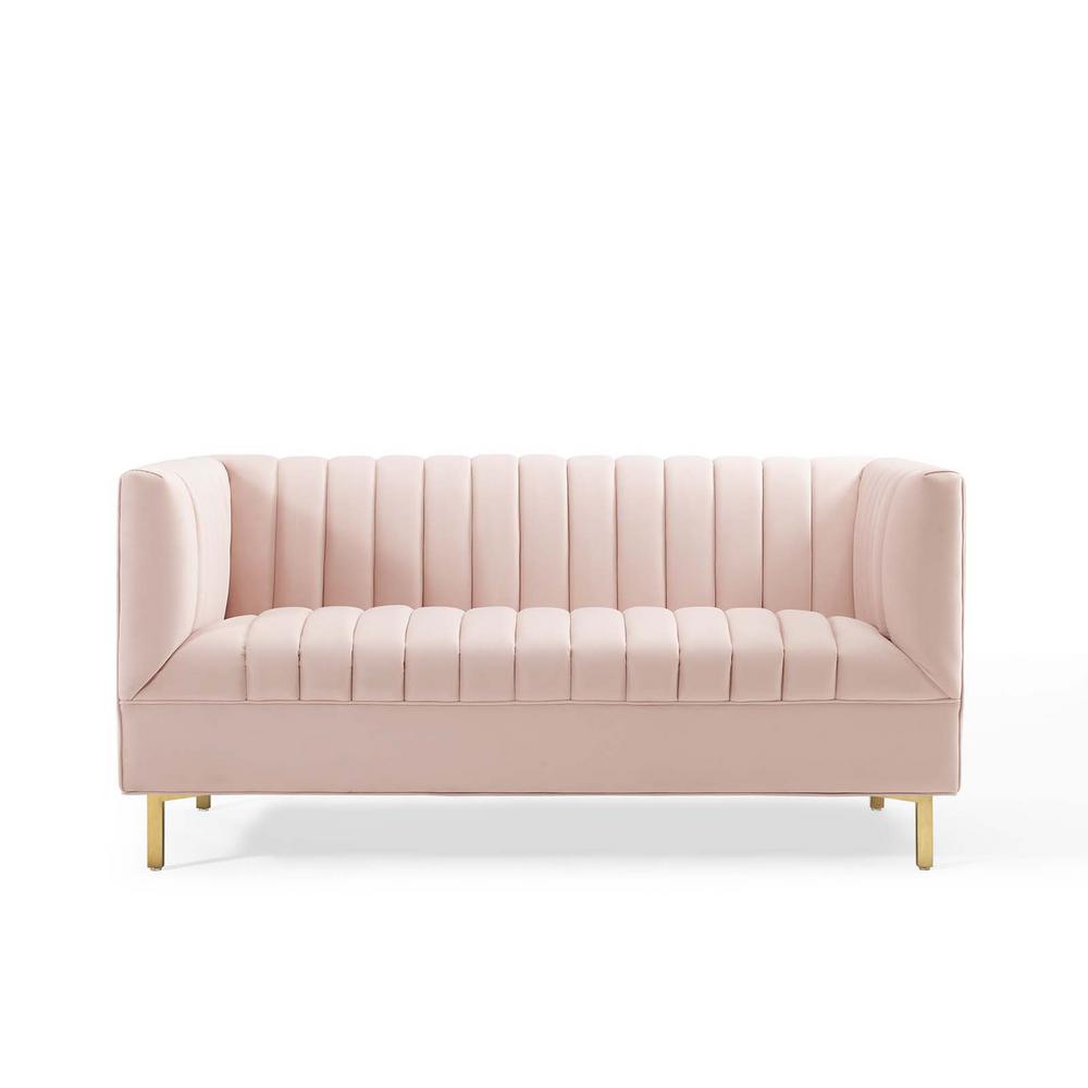 Modway Shift Channel Tufted Performance Velvet Loveseat | Loveseats | Modishstore-23