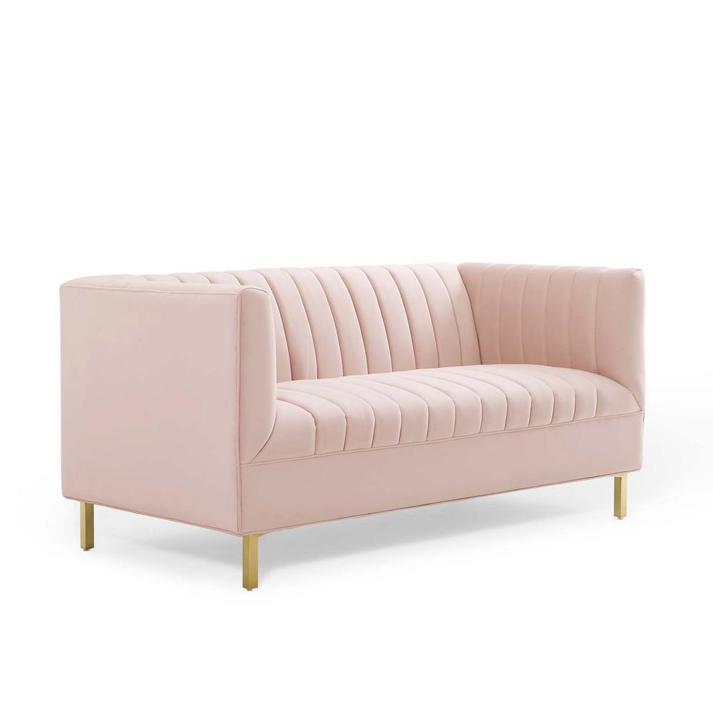 Modway Shift Channel Tufted Performance Velvet Loveseat | Loveseats | Modishstore-24