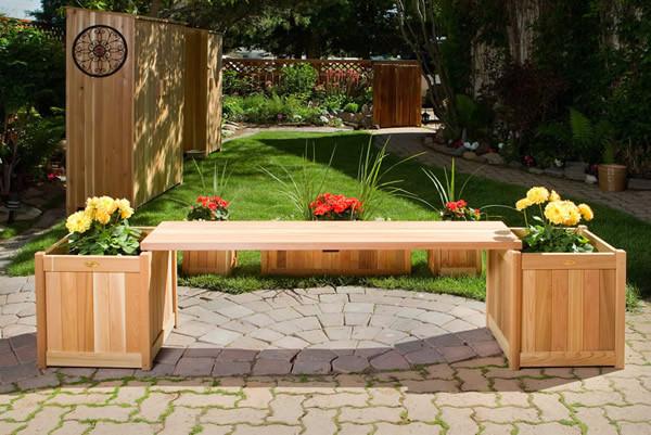 All Things Cedar Planter w/ Bench