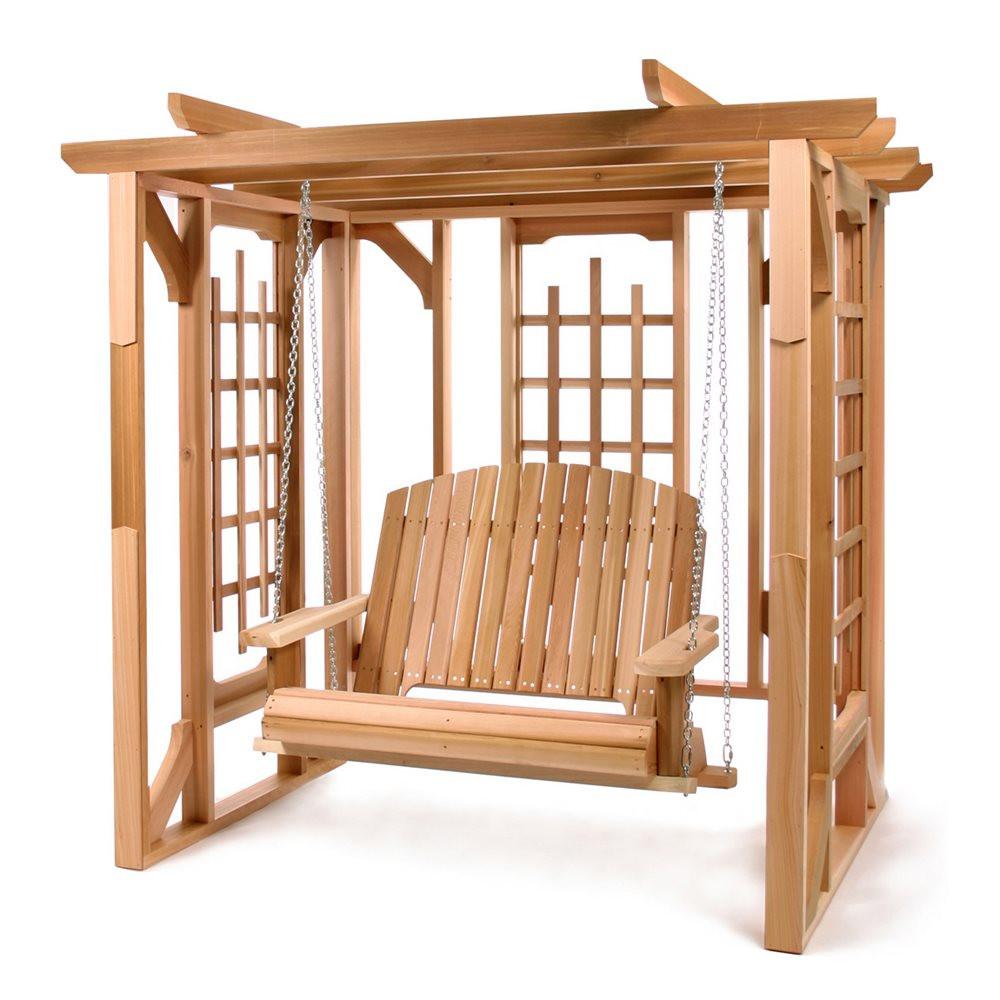 All Things Cedar Cedar Pergola Swing Set - new