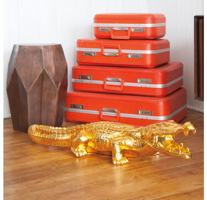 Gold Leaf Design Group Resin Crocodile - Electroplated Gold
