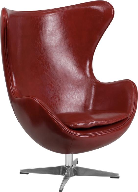 Flash Furniture Leather Egg Chair With Tilt-Lock Mechanism
