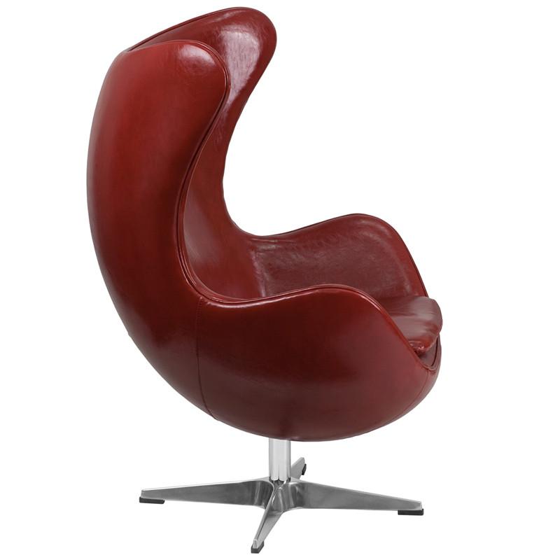Flash Furniture Leather Egg Chair With Tilt-Lock Mechanism