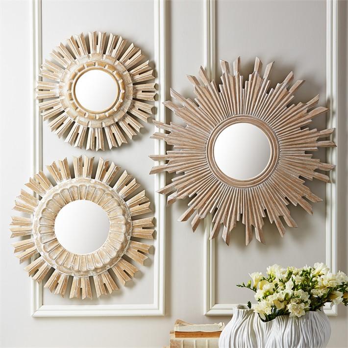 Tozai Home S/3 Sunburst Pickled Mirrors