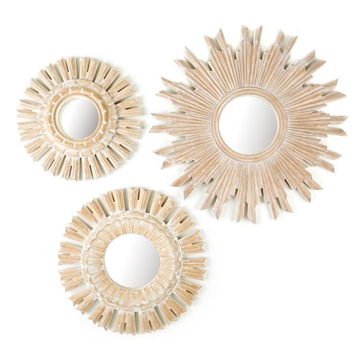 Tozai Home S/3 Sunburst Pickled Mirrors