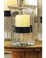 Kalalou Ribbed Glass Candle Cylinder With Rustic Insert