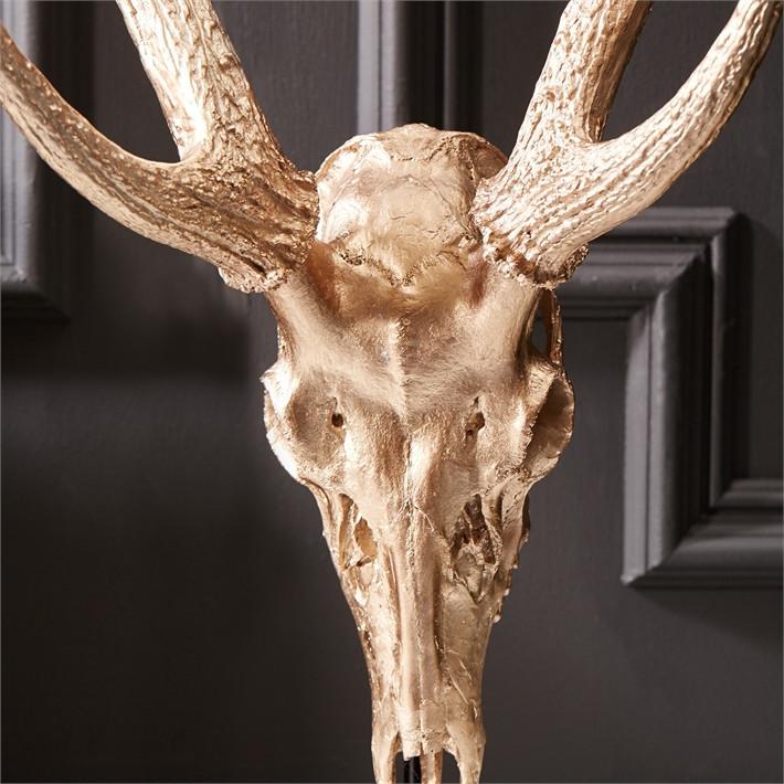 Tozai Home Soft Gold Deer Head on Stand Resin - Metal