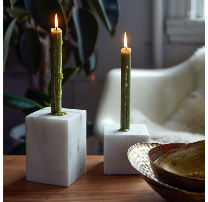 Gold Leaf Design Group Marble Block Taper Candle Holder - Set of 2