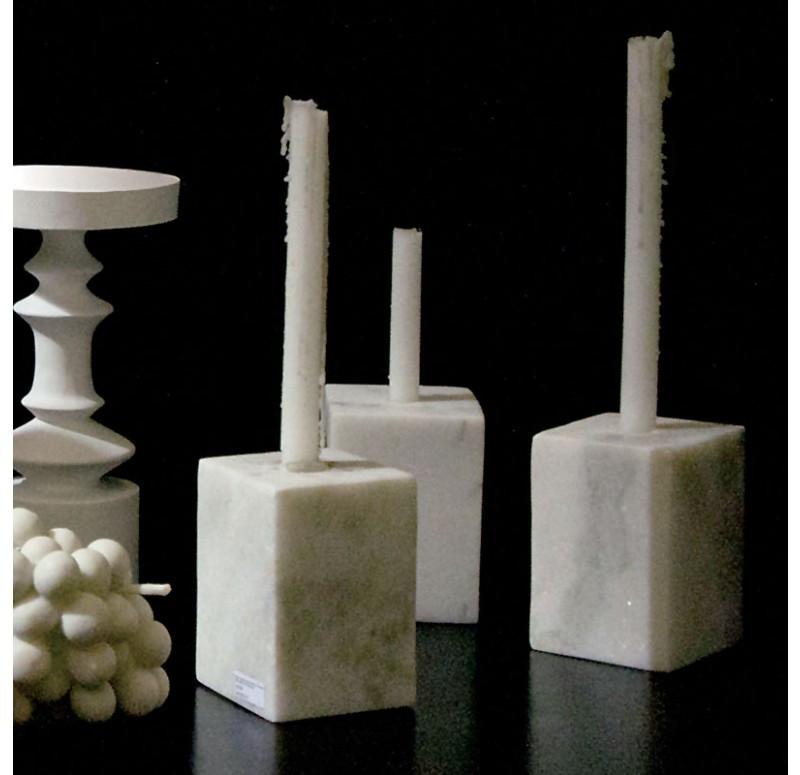 Gold Leaf Design Group Marble Block Taper Candle Holder - Set of 2