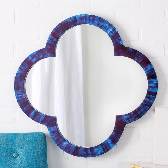 Tozai Home Lapis Quatrefoil Bone Mirror