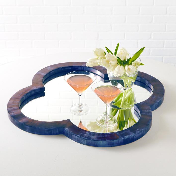 Tozai Home Lapis Quatrefoil Bone Mirror