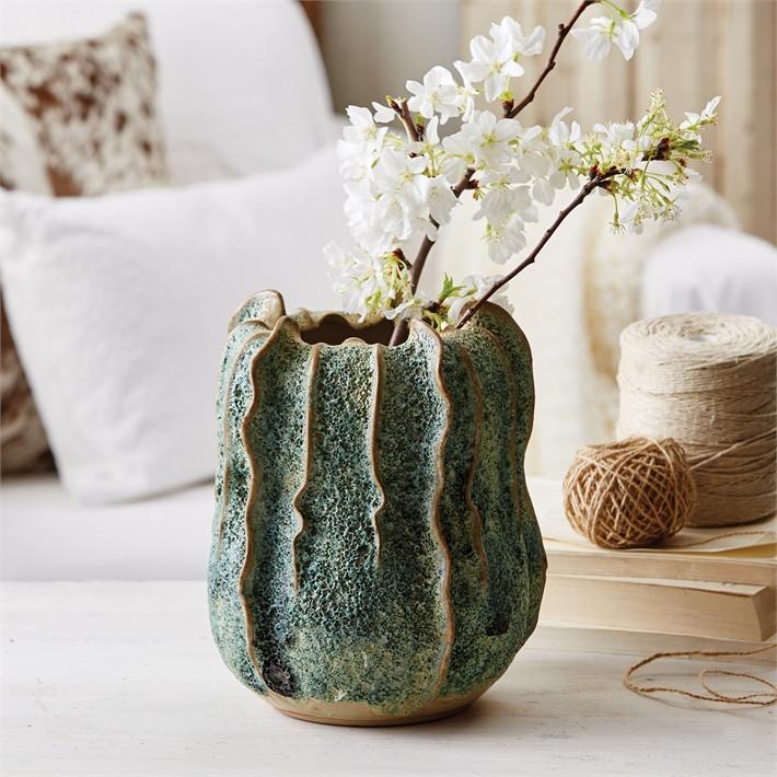 Tozai Home Green Coral Form Piriform Vase