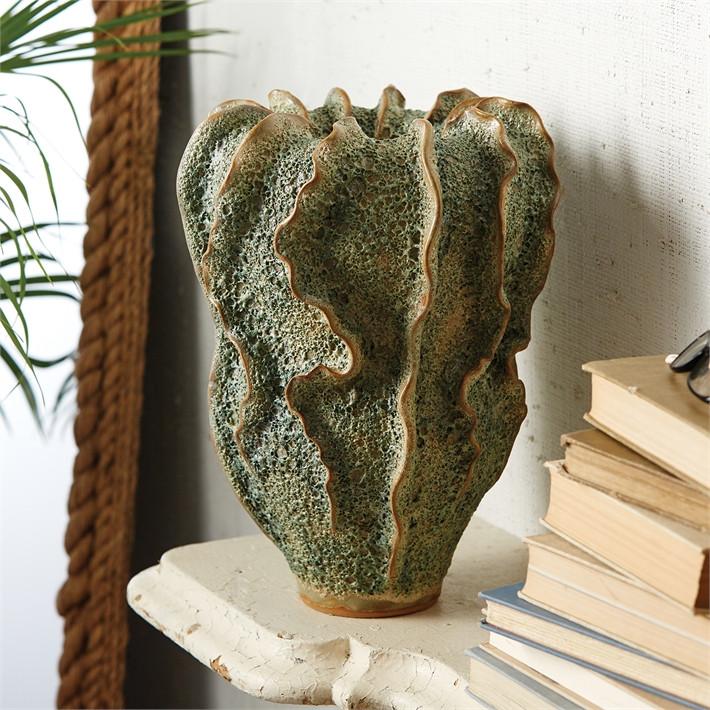 Tozai Home Green Coral Form Vase