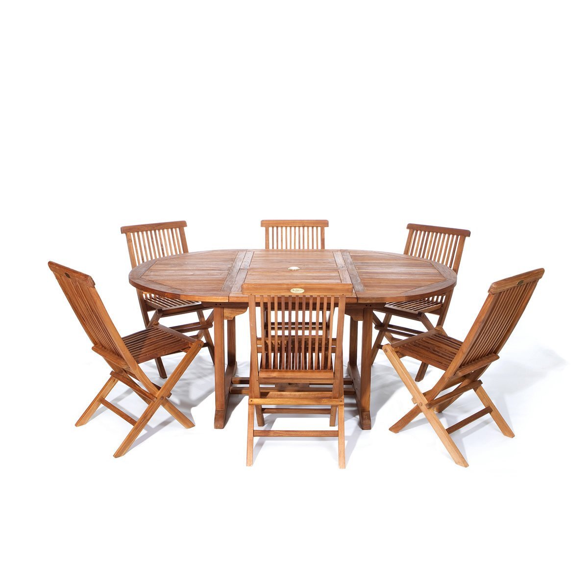 All Things Cedar 7pc. Oval Folding Chair Set