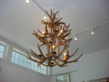Antlerworx 8 Light Small Double Tiered Mule Deer Antler Chandelier (SKU-70S)