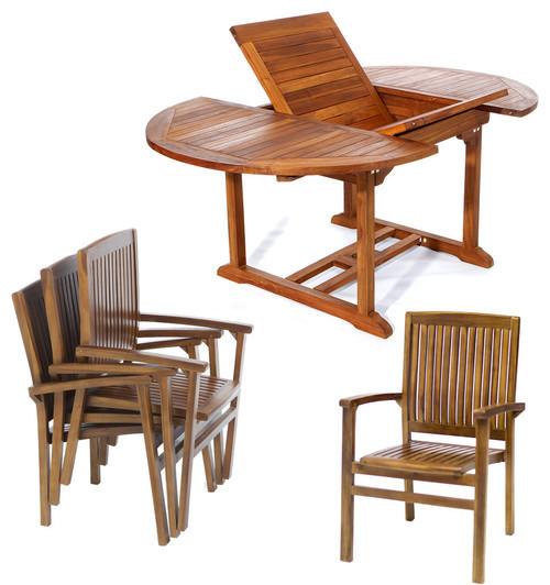 All Things Cedar 5pc. Oval Stacking Chair Set