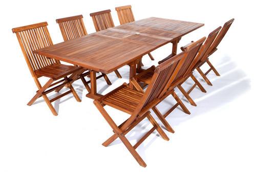 All Things Cedar 9pc. Rectangle Folding Chair Set