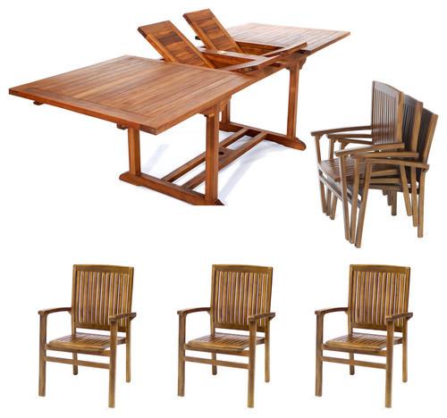 All Things Cedar 7pc. Rectangle Stacking Chair Set