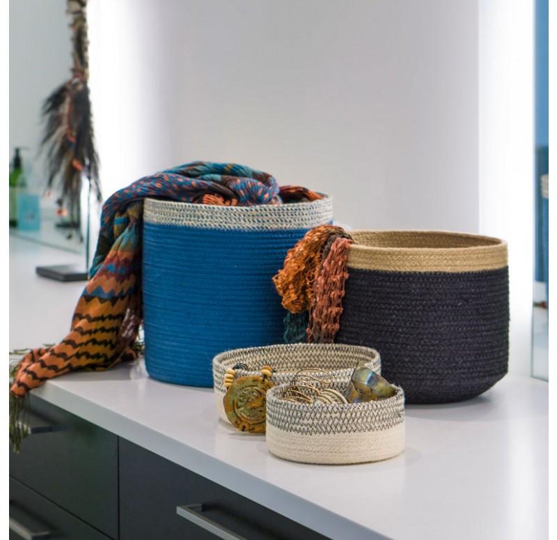 Gold Leaf Design Group Jute Low Cylinder Basket - Set/3