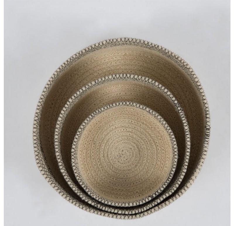 Gold Leaf Design Group Jute Low Cylinder Basket - Set/3