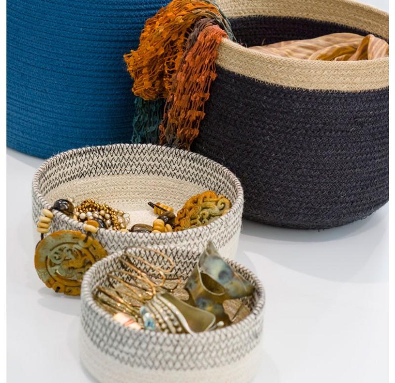 Gold Leaf Design Group Jute Low Cylinder Basket - Set/3
