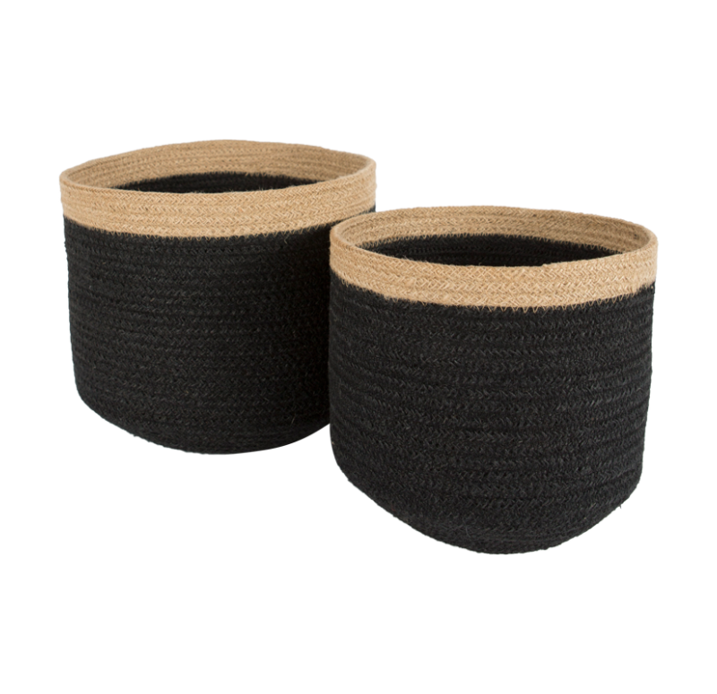 Gold Leaf Design Group Black Tapered Basket - Set/2