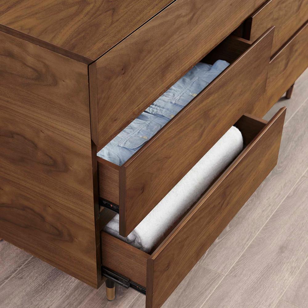Modway Caima 6-Drawer Dresser in Walnut | Drawers | 