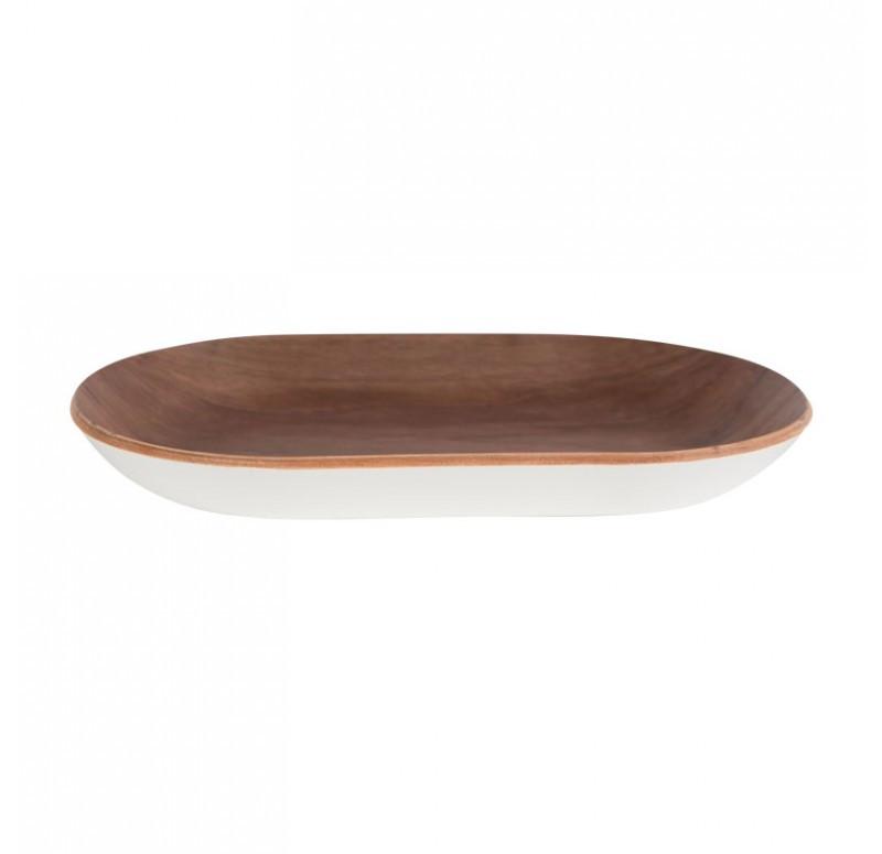 Gold Leaf Design Group Wood Oblong Tray With White Bottom - Set of 3
